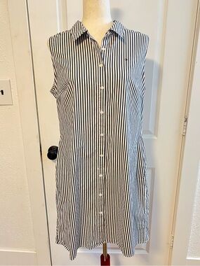 Tommy Hilfiger Sleeveless Striped Shirt Dress